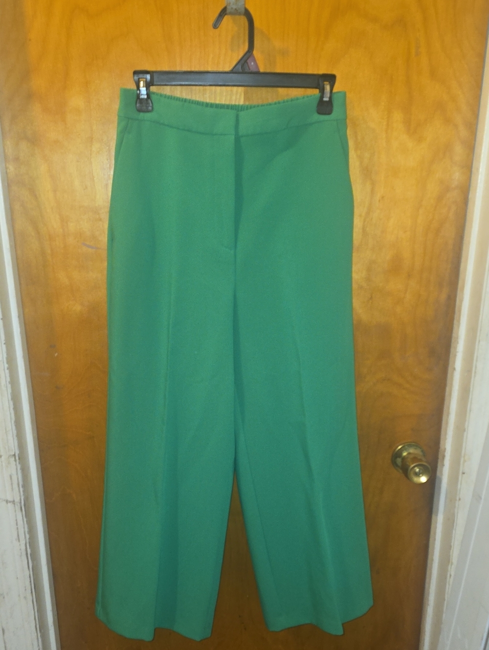 Zara NWT Emerald Green Wide-Leg Trousers - Picture 1 of 4